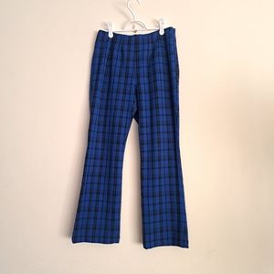 Free People size 4 blue plaid high flare pants